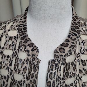 Chico's Detail Jacket Animal Print Size 3 (16-18) XL